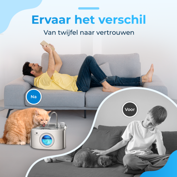 Makkelijk in gebruik deze kattenfontein