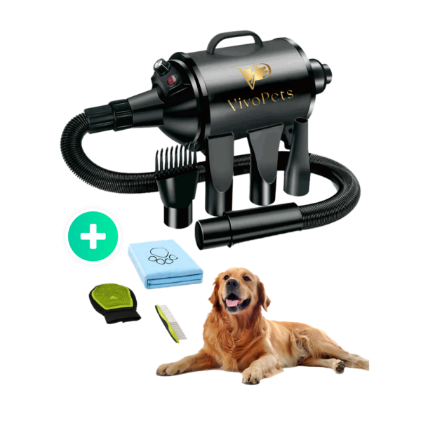 VivoPets Premium Hondenföhn - Stille Waterblazer met Badset - 4 Opzetstukken