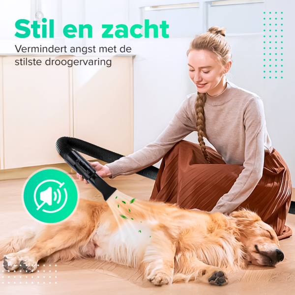 VivoPets Premium Hondenföhn - Stille Waterblazer met Badset - 4 Opzetstukken - Afbeelding 2