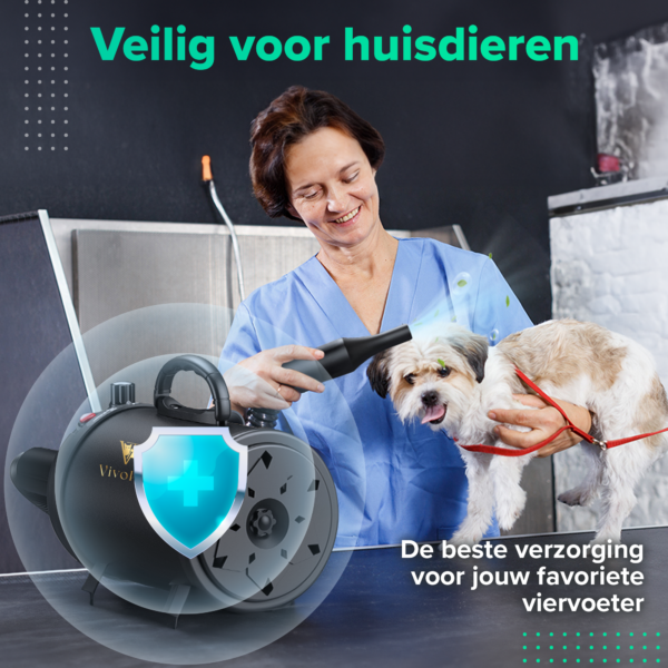 VivoPets Premium Hondenföhn - Stille Waterblazer met Badset - 4 Opzetstukken - Afbeelding 4